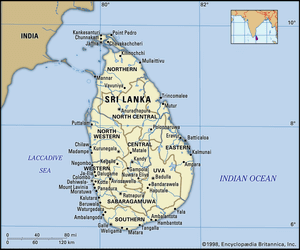Geographical Overview Map of Sri Lanka
